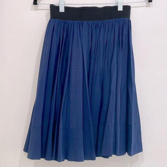 rag & bone silk navy pleated midi skirt sz 25 - Picture 1 of 2